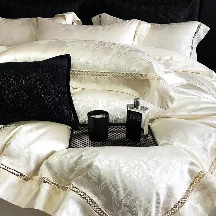 Parure de lit de luxe en brocart Jacquard et coton égyptien