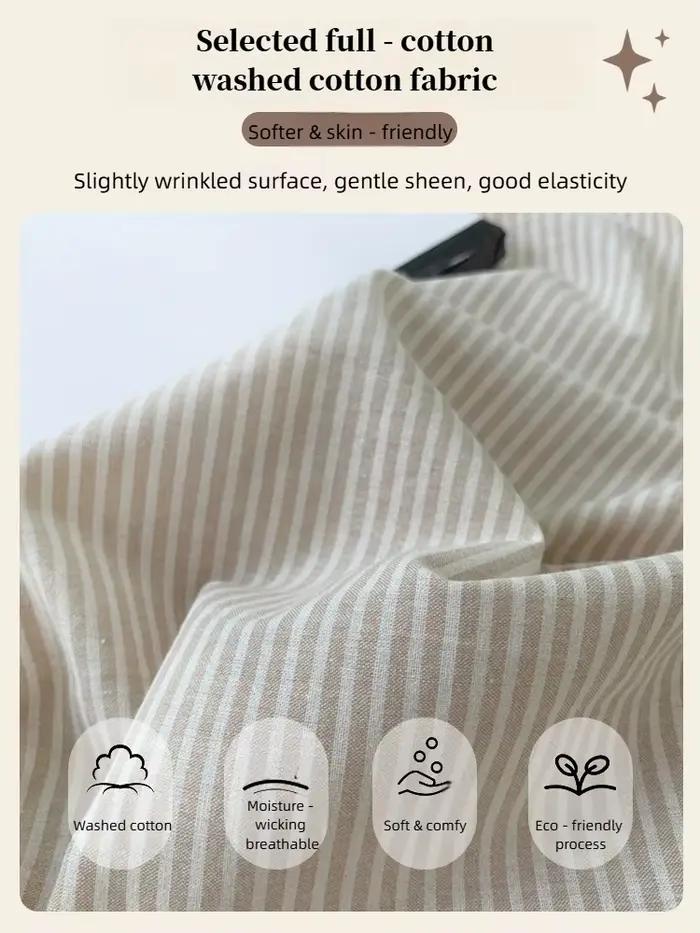 Housse de couette 100 % coton de classe A – Parure de lit douce et respirante délavée avec bord coque