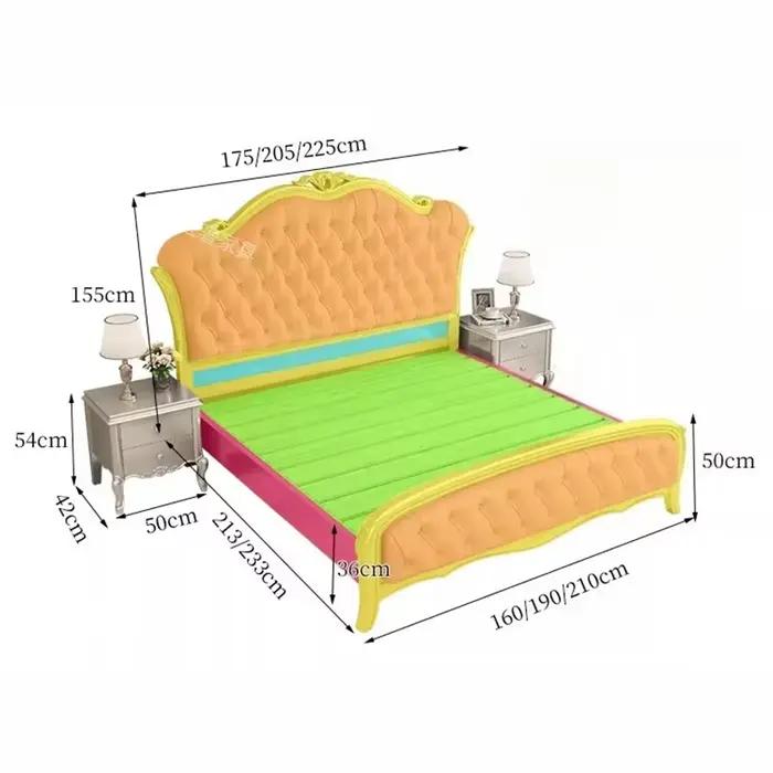 Lit de chambre pour filles avec support de pieds en bois