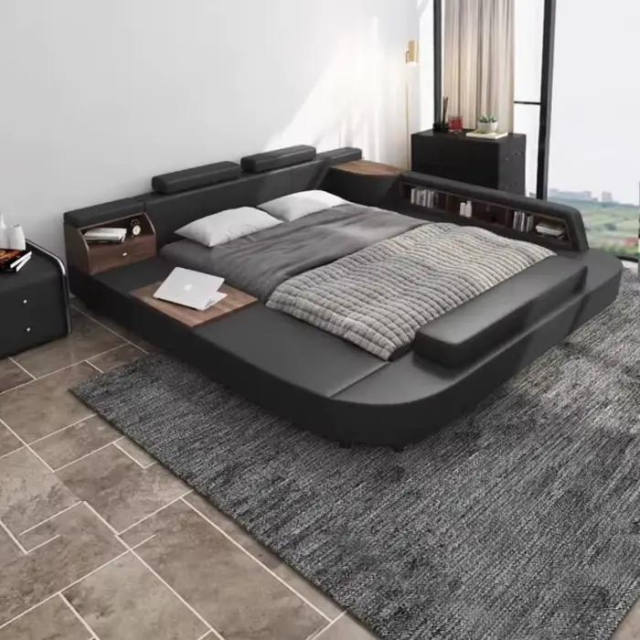 Hôtel luxe lit tiroir européen vanité espace stockage lit salon dormir Cama Inteligente Multifonctionnel meubles de maison