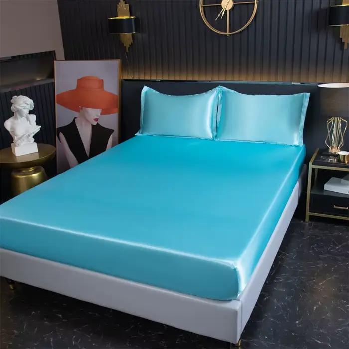 Drap-housse en satin de rayonne haut de gamme