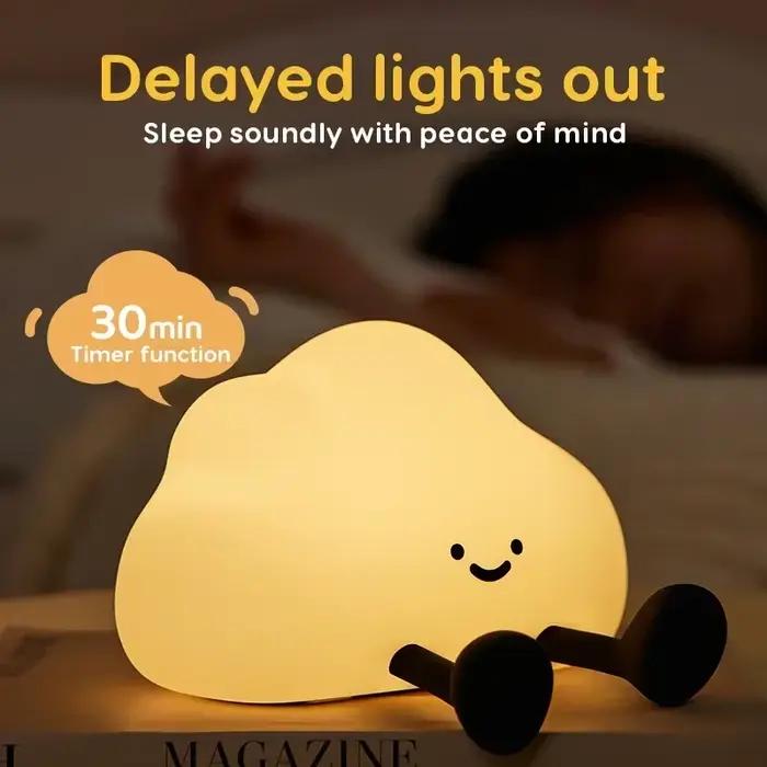 Nuage veilleuse tactile lampe de chevet décoration de chambre USB Rechargeable lumière d'ambiance pour enfants cadeau