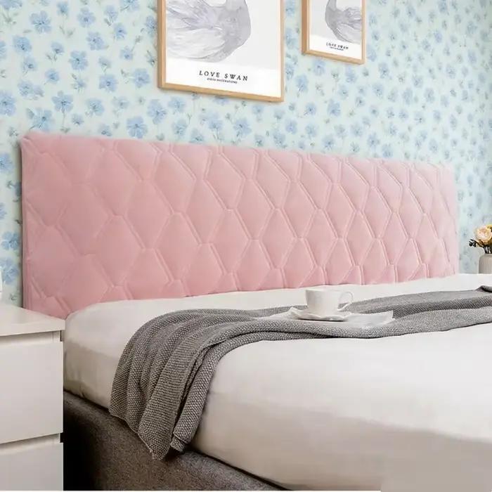 Housse de tête de lit matelassée en peluche épaisse de luxe