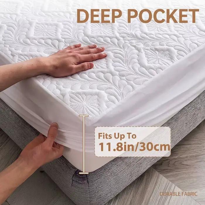 Protège-matelas matelassé imperméable et épaissi 1 pièce – Drap-housse antidérapant et anti-poussière – Housse de matelas respirante pour un confort optimal
