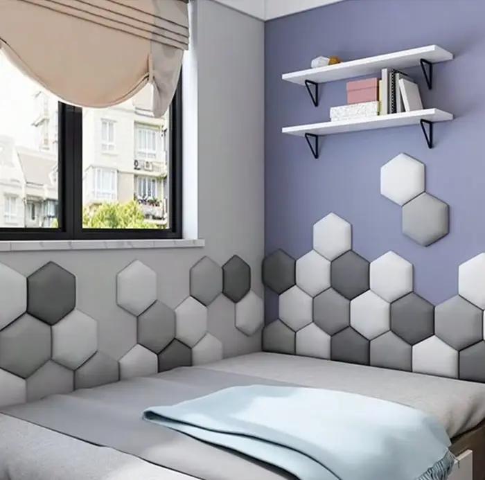 Tête de lit adhésive hexagonale