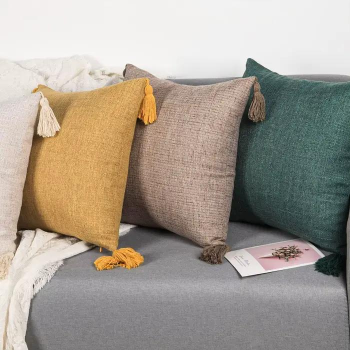 Oreiller/housses de coussin en lin massif