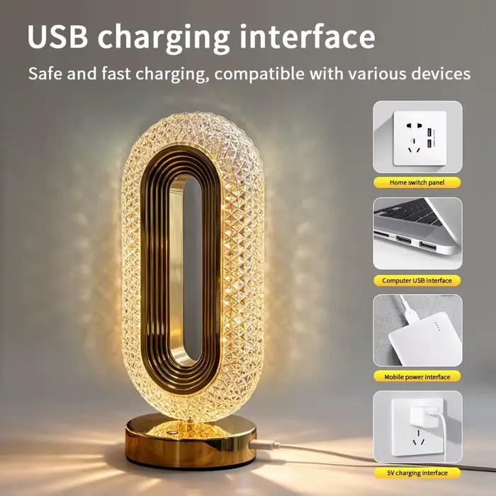 Lampe de table en cristal LED