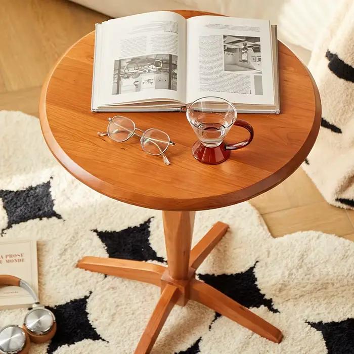 Table basse Mobile rétro en bois de cerisier