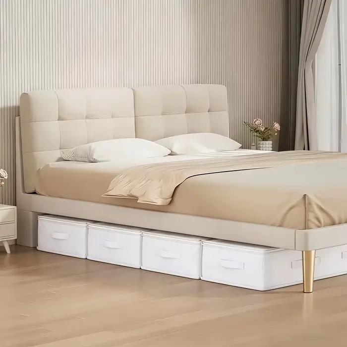 Lot de 3 boîtes de rangement blanches pour sommier