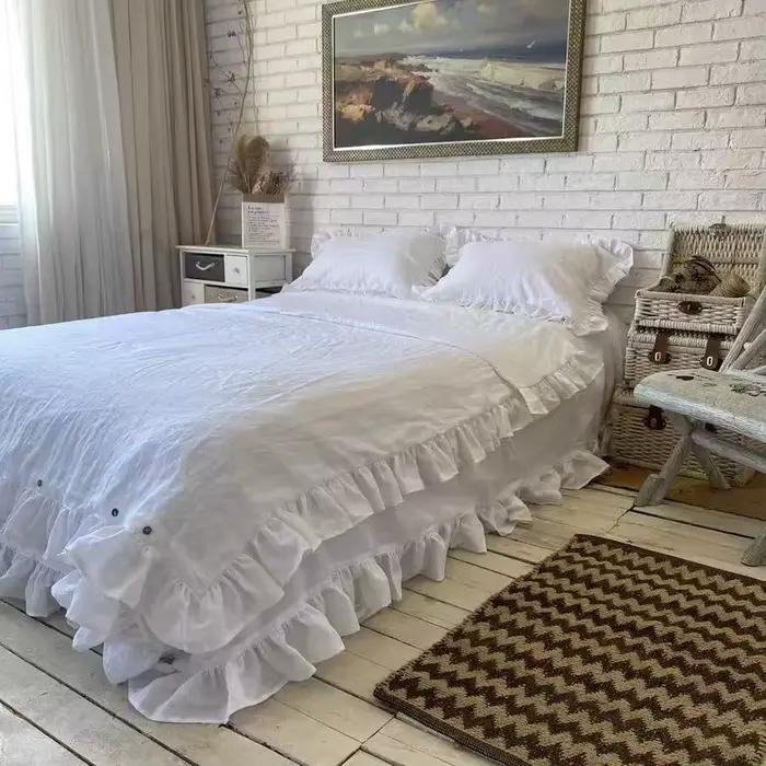 Parure de lit Style princesse 100% lin