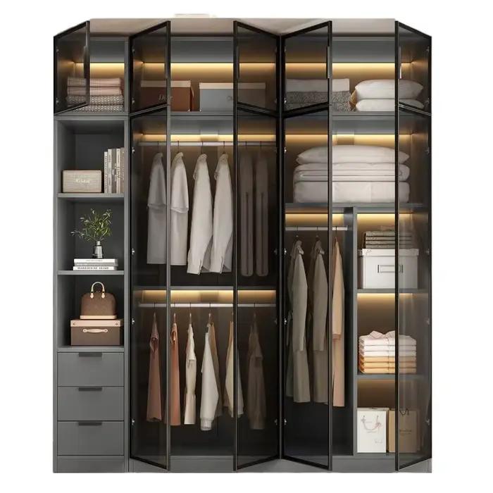 Esthétique noir Dressing armoire affichage étanche luxe placard