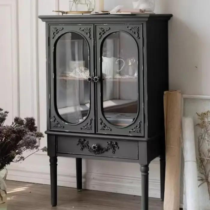 Armoire de rangement sur pied portes vertes affichage enfant