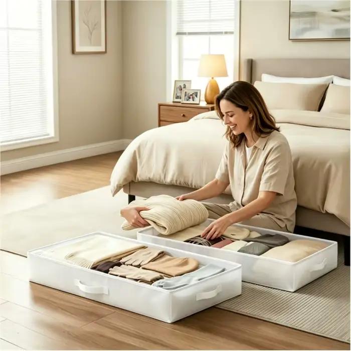 Conteneur de rangement sous lit 2 pièces