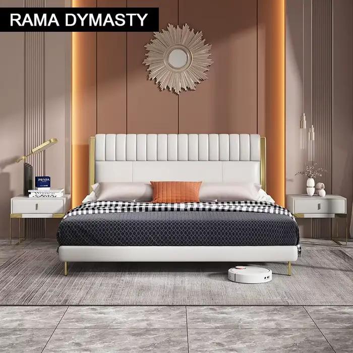 RAMA DYMASTY-Lit souple en cuir véritable