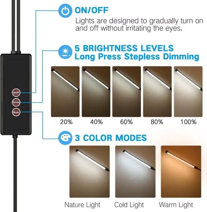 Lampe de bureau LED à Double/simple tête