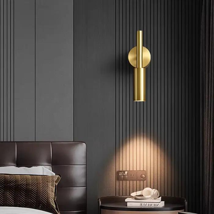 Lampes murales de luxe modernes en or pour chambre à coucher