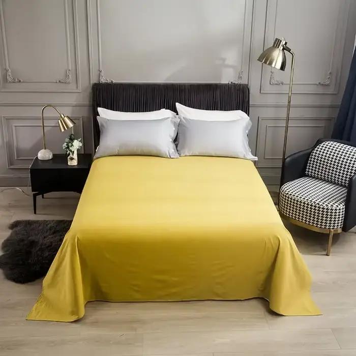 Drap de lit plat en pur coton pour couple
