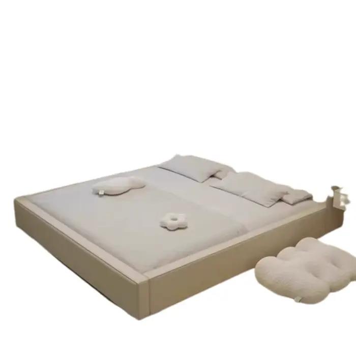 Salon filles cadres De lit reine minimaliste chambre principale lit crème luxe tête De lit Cama De Lujo Para dortoir meubles De maison