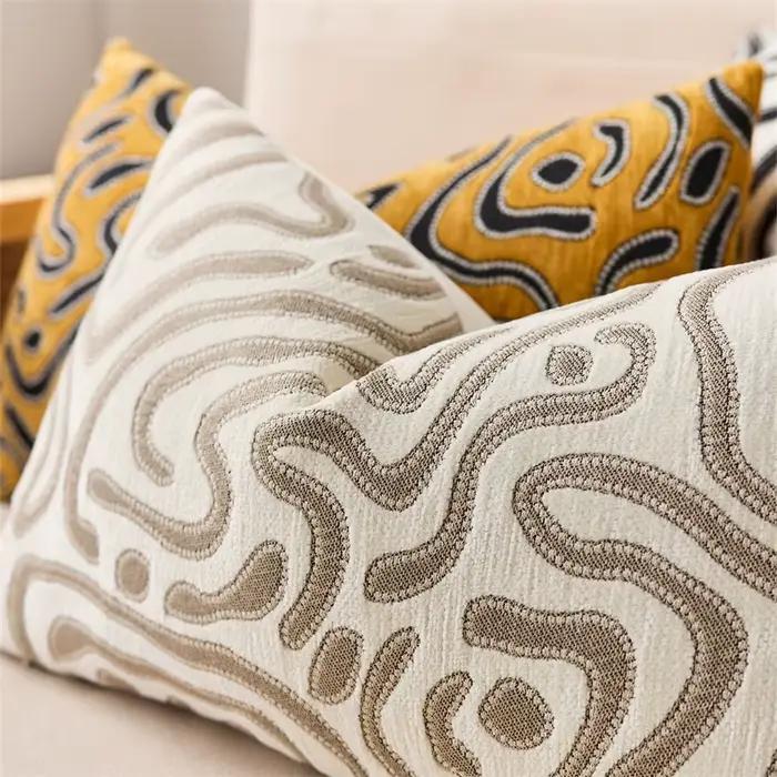 Housse de coussin décorative en chenille de luxe