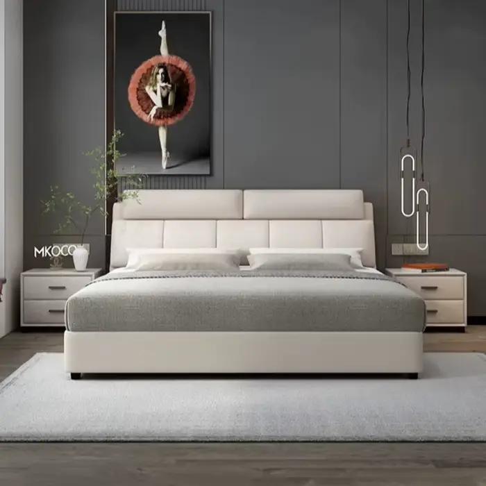 Lit double moderne de luxe léger en cuir 180x200cm 200x200cm 200x220cm
