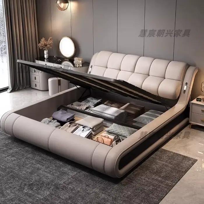 Design chambre lit esthétique cadres uniques modernes têtes de lit Double King Size Queen Muebles Para El Hogar accessoires pour la maison