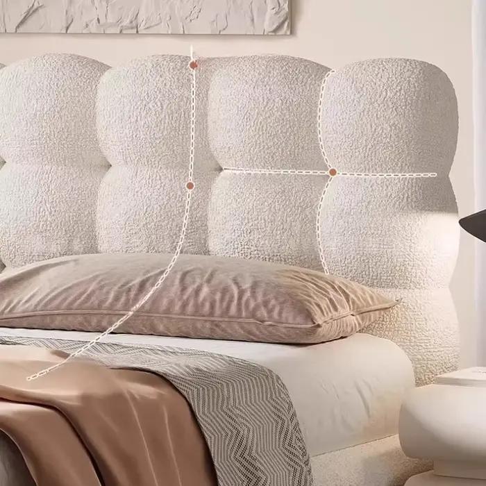 Lit double simple en flanelle blanc