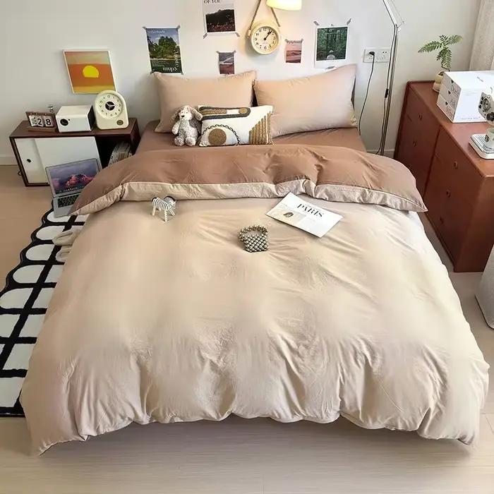 Nouveau housse de couette Super douce couleur Pure lavage