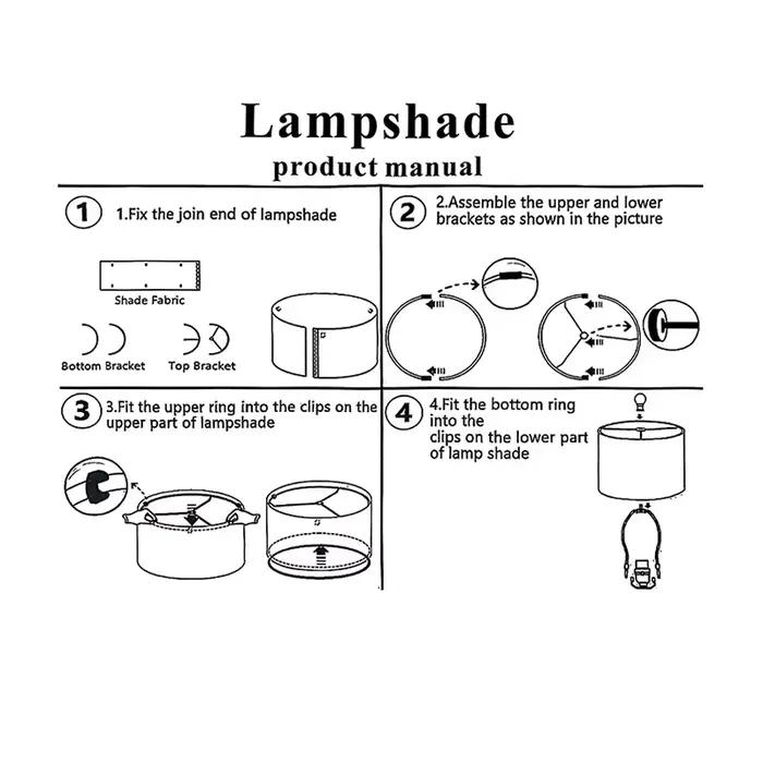 Abat-jour en forme de tambour pour lampes de table