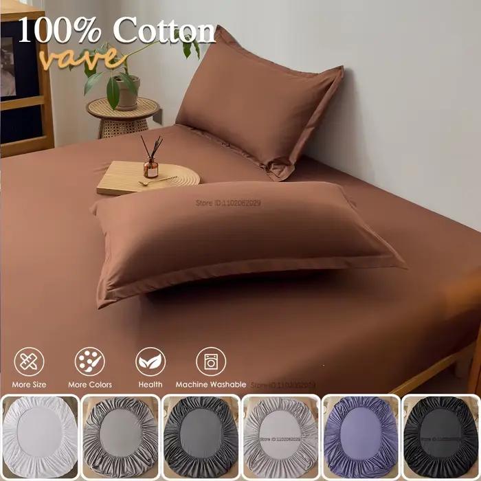 Drap-housse en coton 90x200 160x200cm avec bandes élastiques