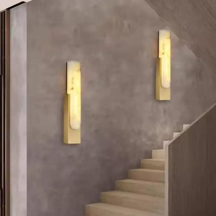Nordique moderne chambre chevet mural luminaire appliques lampes Led marbre Simple créatif gris métal décor à la maison applique murale