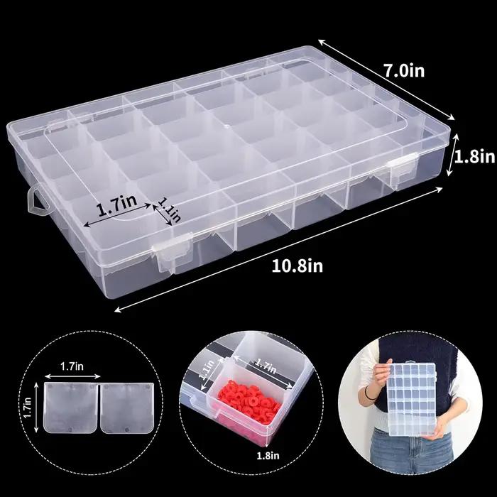 Boîte de rangement en plastique transparent à 36 grilles