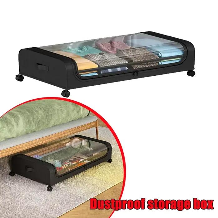 Boîte de rangement anti-poussière sous le lit avec roulettes