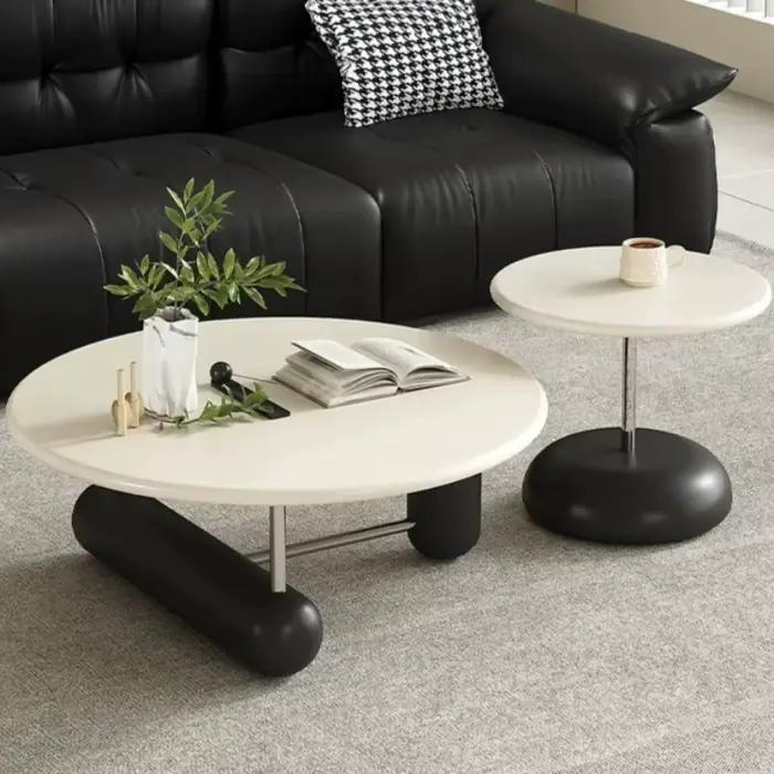 Table basse ronde en bois pour chambres à coucher