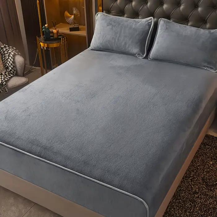 Drap de lit 1 pièce en velours de lait de couleur unie