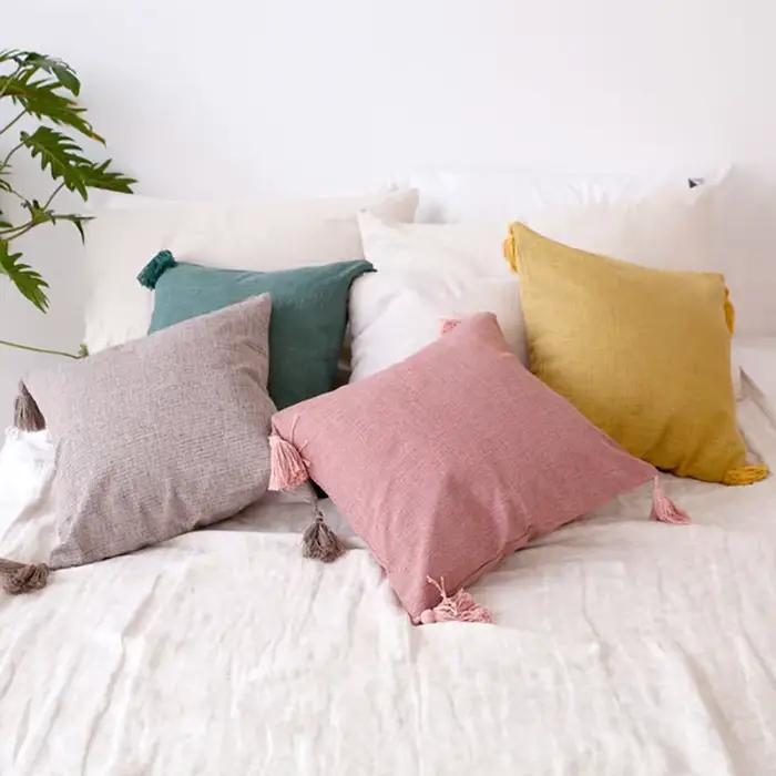 Oreiller/housses de coussin en lin massif