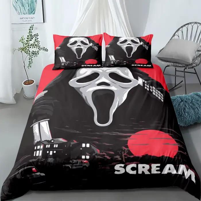 Ensemble de housse de lit en lin Scream Horror Night 202 lon