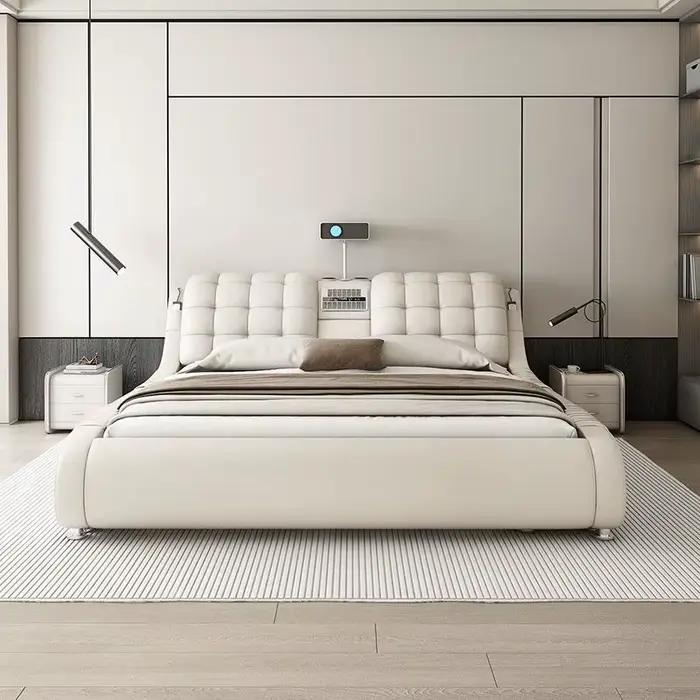 Poignées tiroir lit minimaliste fantaisie cadre de couchage têtes de lit Double chambre Muebles Para El Hogar maison accessoires