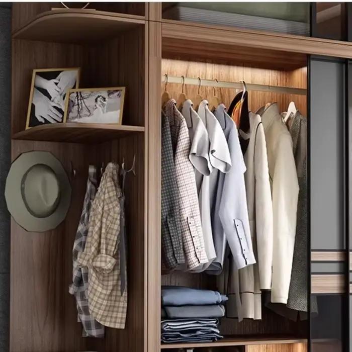 Armoire nordique portes d'armoire coulissantes chambre placards ouverts armoires