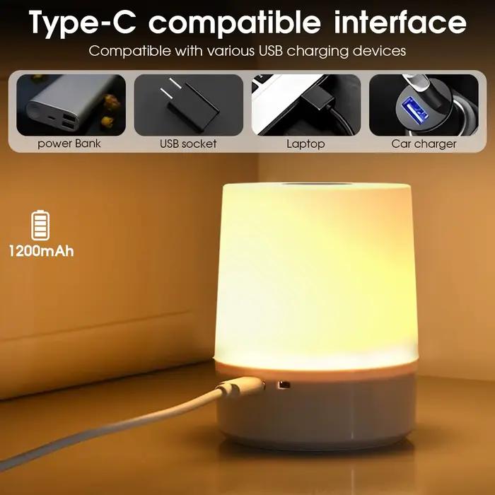 Lampe de nuit tactile 3 Modes LED veilleuse