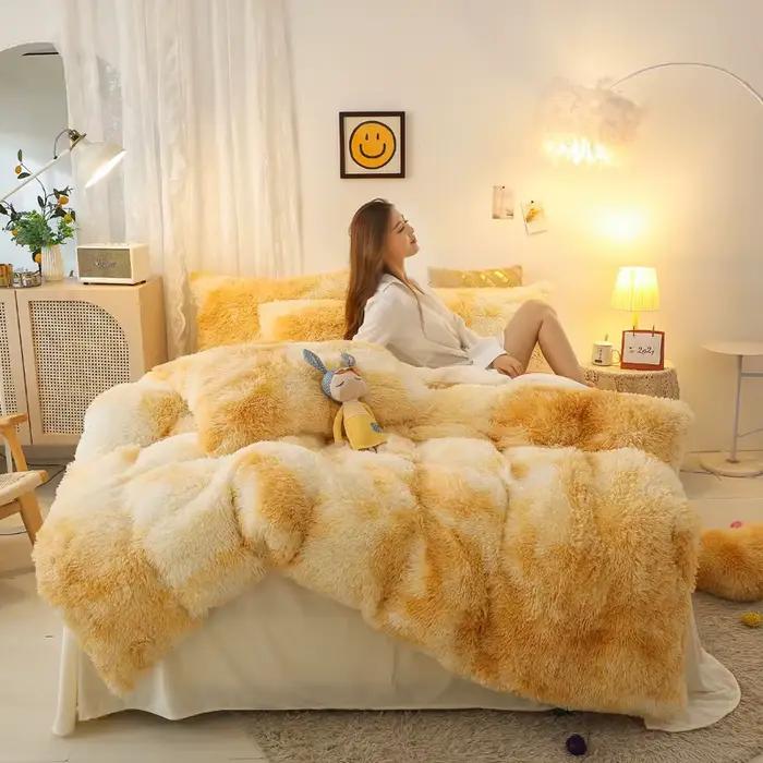 Parure de lit en flanelle et peluche
