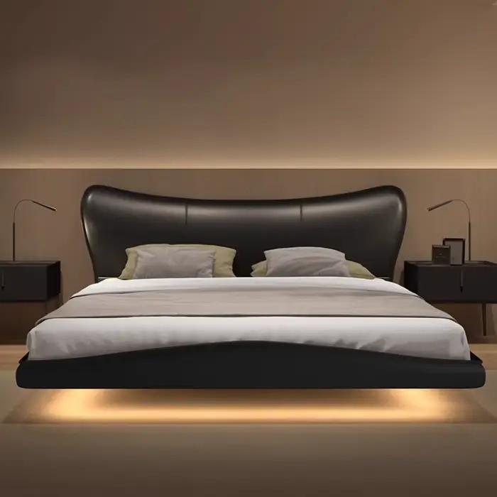 Cadres lit rembourré minimaliste reine chambre principale lit esthétique dormir luxe Muebles Para dortoir maison accessoires