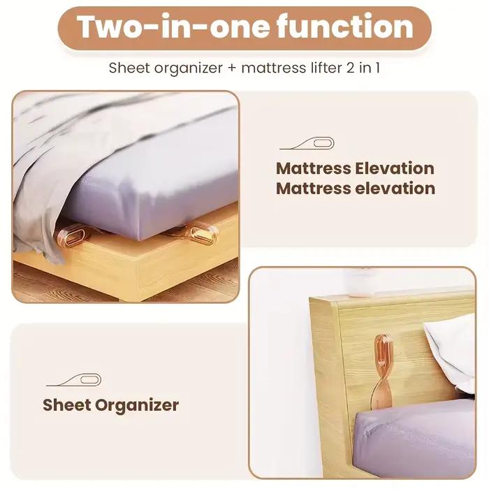 Lot de 4 leviers de lit pour draps