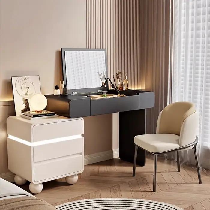 Coiffeuse moderne de luxe avec miroir et tiroirs de rangement