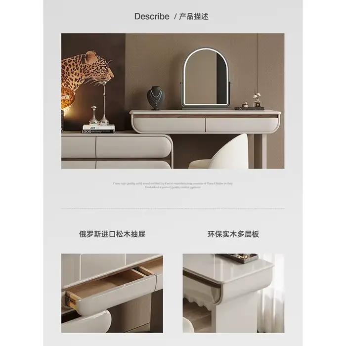 Commode minimaliste italienne poitrine intégrée chambre lumière luxe moderne 2025 nouvelle armoire de chevet peinte table de maquillage 1.2