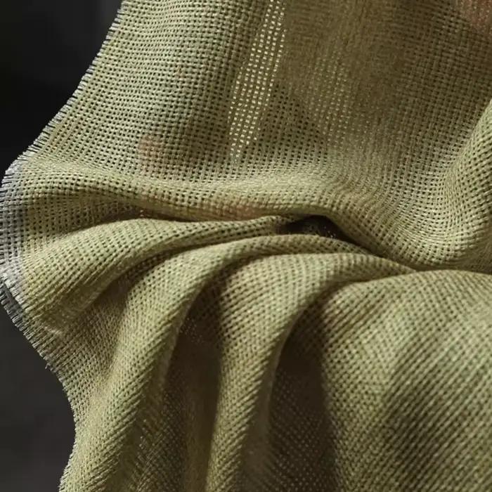 Tissu en gaze de coton et lin en détresse