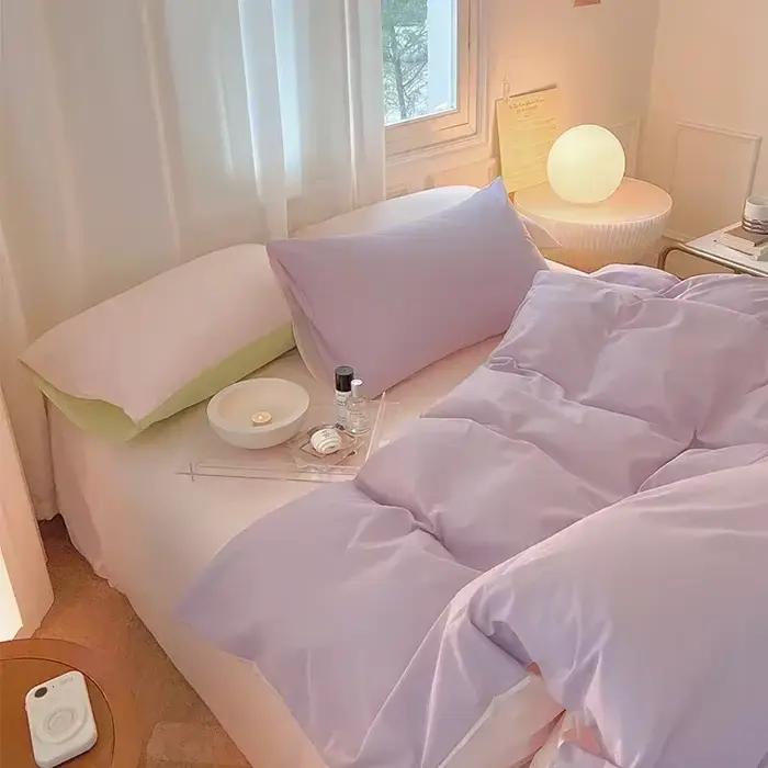 Parure de lit Simple et Fraîche pour lit Queen