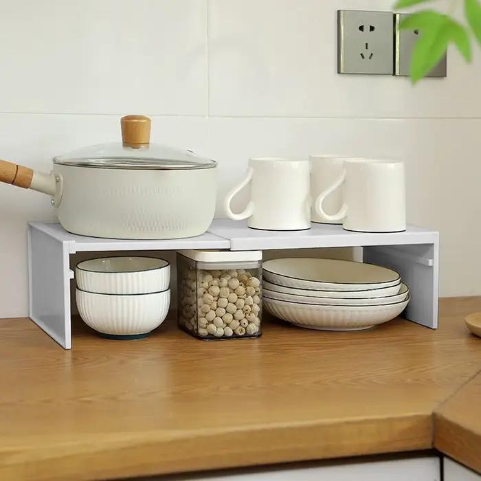 Étagère de rangement extensible et empilable pour armoire