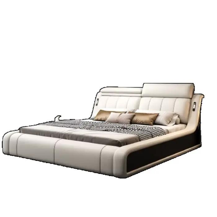 Cadre de couchage lit Unique minimaliste tables de chevet lit fantaisie tête de lit nordique Muebles Para dortoir chambre ensemble meubles