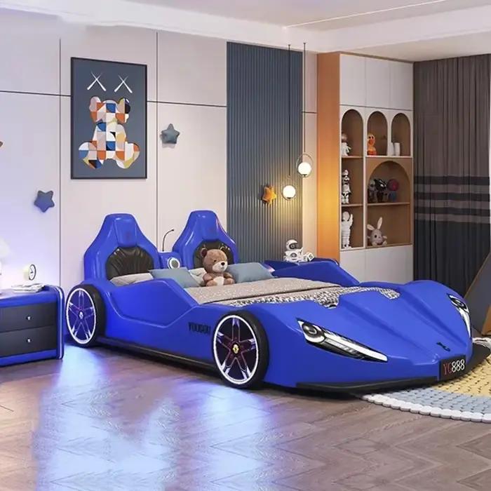 # Offres spéciales haut de gamme chambre sommiers enfants cadres de luxe noir King Size garçons voiture lit