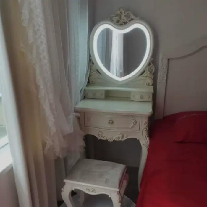 Meubles de chambre à coucher de luxe léger et haut de gamme : coiffeuses européennes